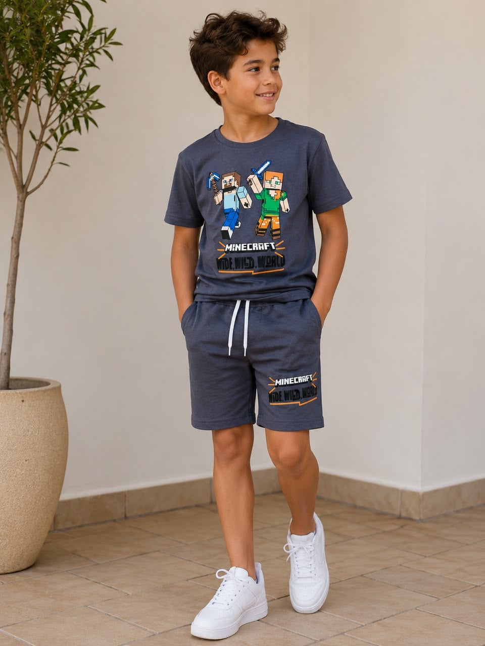 Minecraft Boys Grey Set