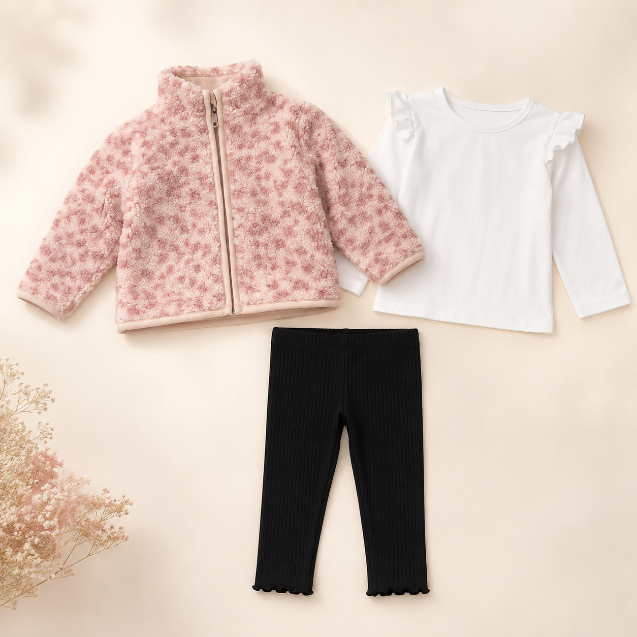 Baby 3-Piece Outfit Set | Dusty Sherpa |Girls