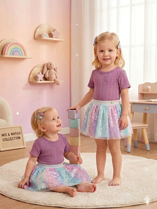 Ombre Sequin Tulle Skirt