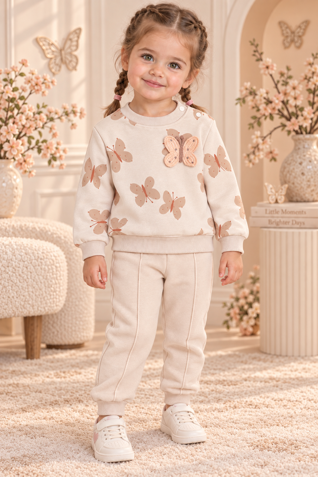 Girls Butterfly Fleece Set