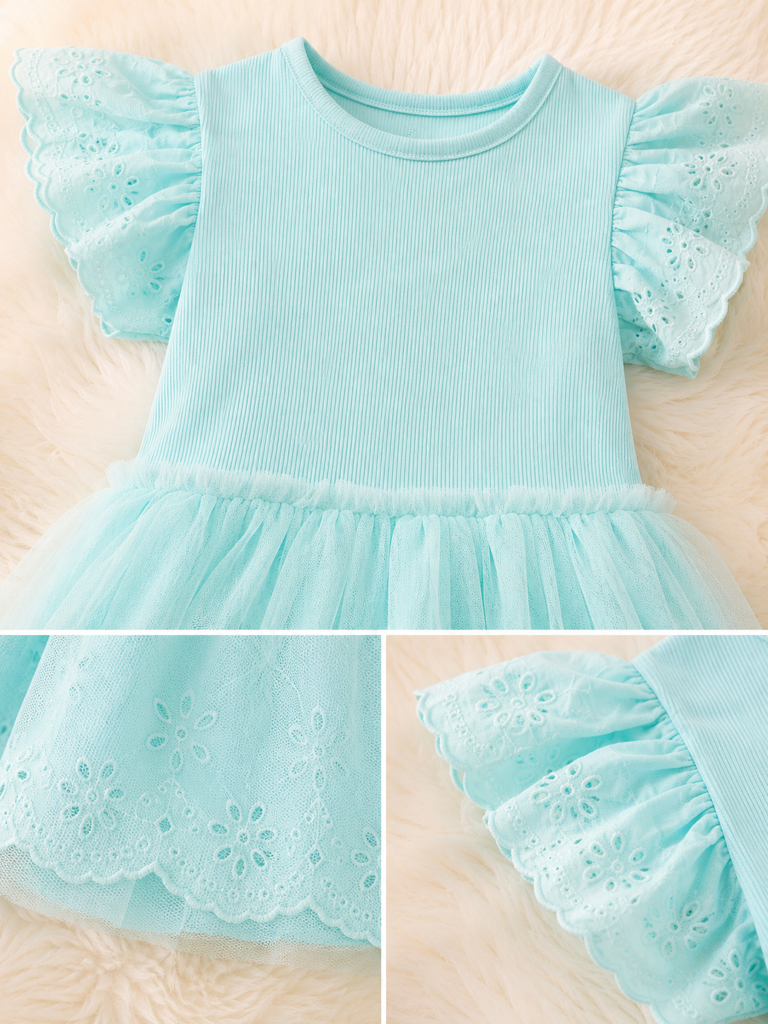 ELSA Embroidery Tulle girls Dress