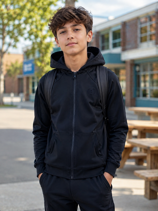 Dark Navy Full Zip Hoodie (Girls| Boys)