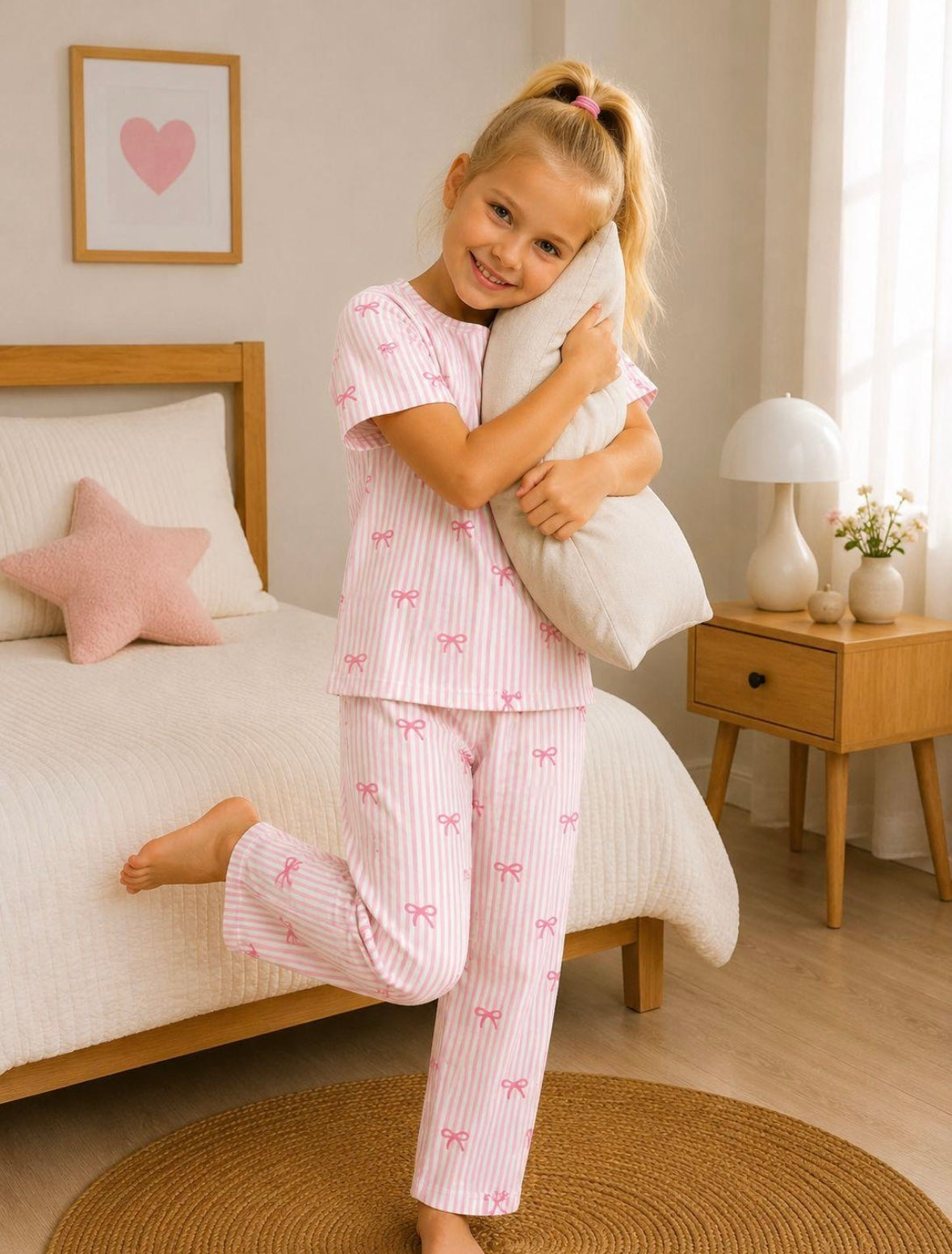 Girls Ribbon Pink Pajamas |9Y - 16Y|