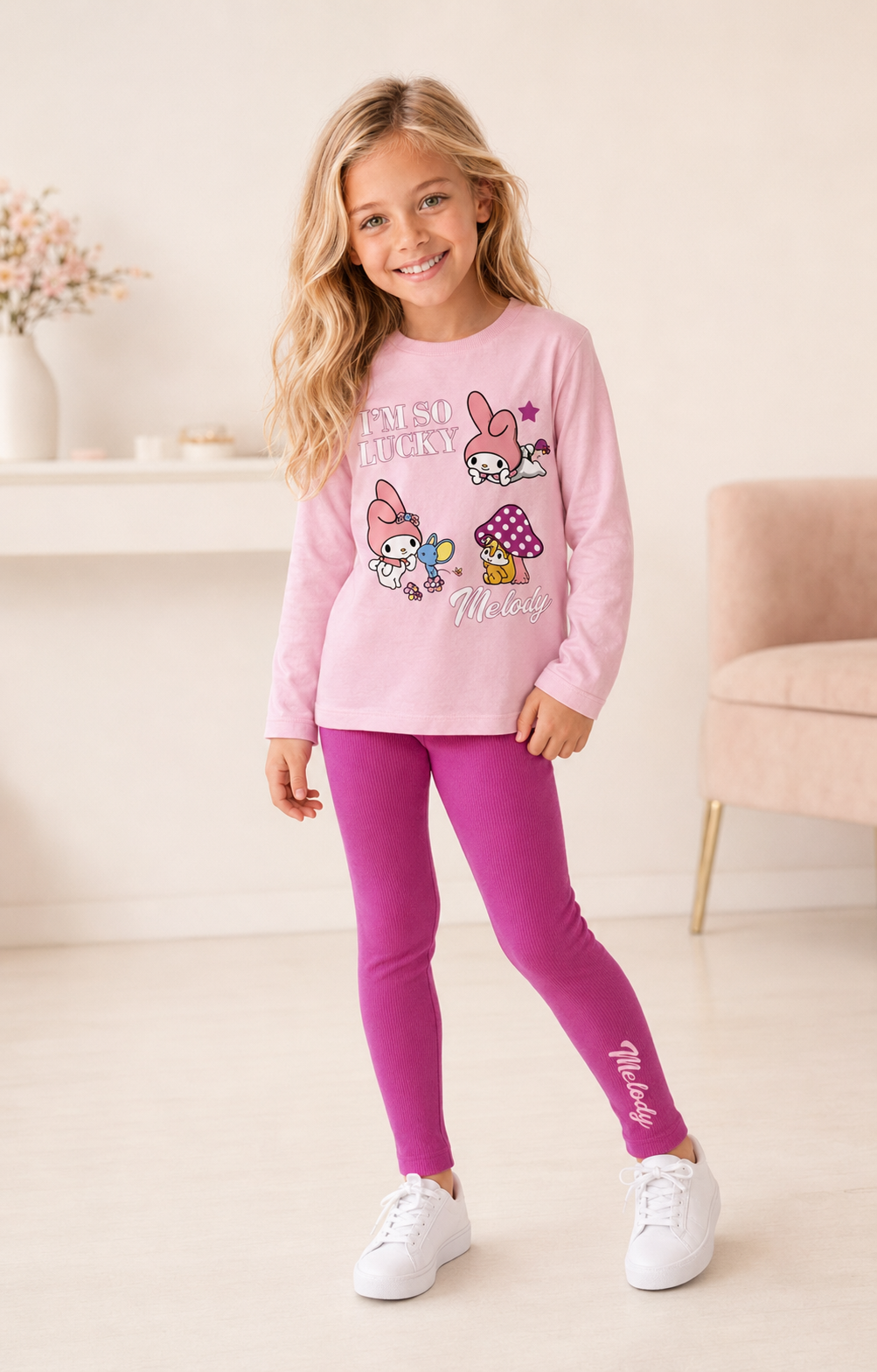 Girls “Melody” Cotton Leggings Set