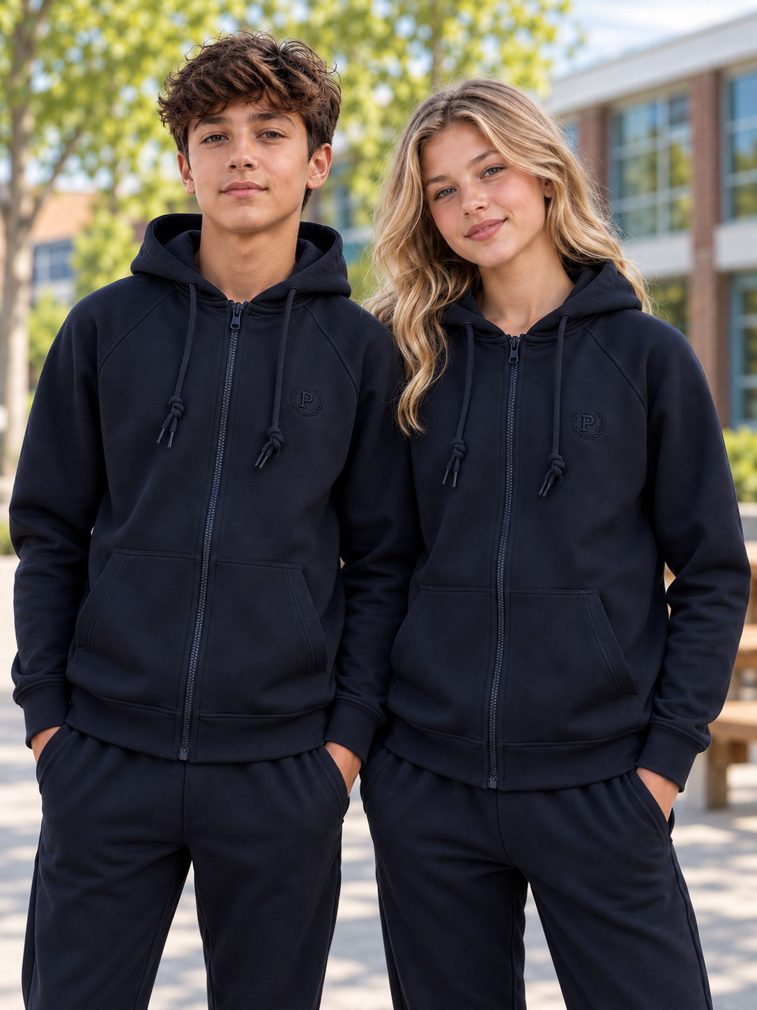 Unisex School Essential Zip-Up Hoodie – Navy (Boys | Girls)