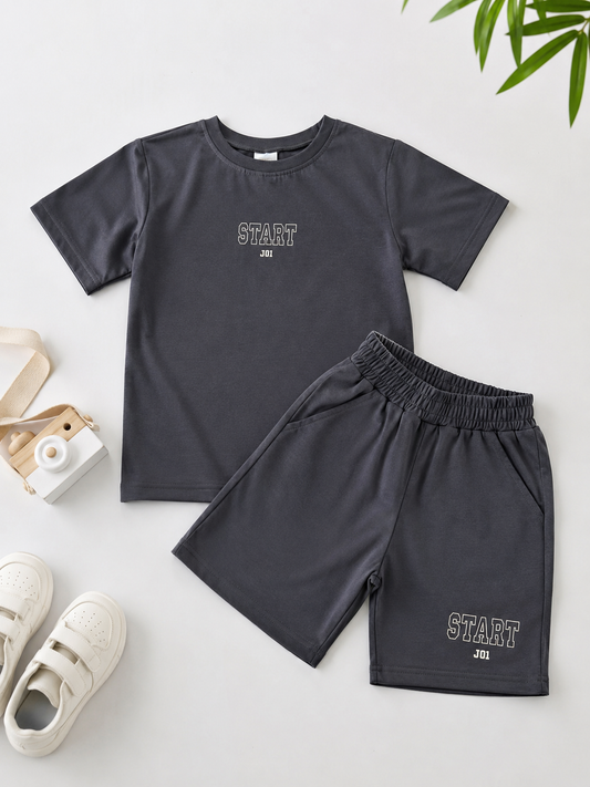 Boys Casual Set - Charcoal Grey |6-14Y|