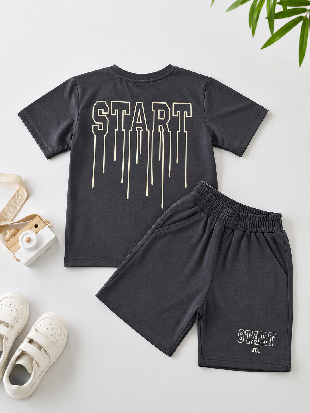 Boys Casual Set - Charcoal Grey |6-14Y|