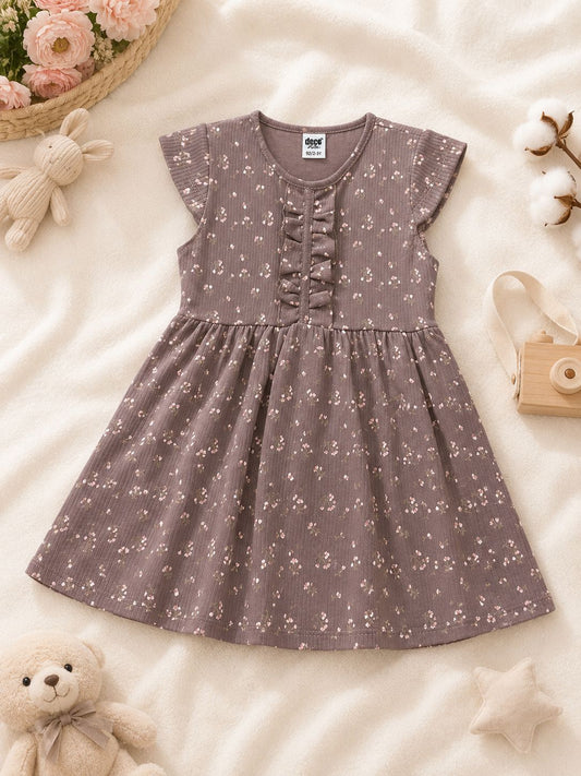 Girls Ditsy Floral Ruffle Dress