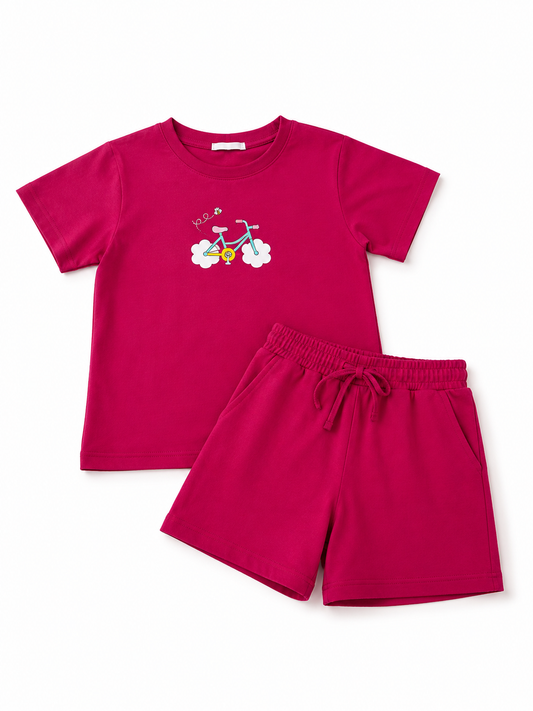 Girls Cotton Set - Magenta