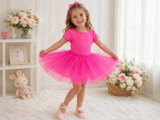 Hot Pink TuTu Ballerina Dress - Girls