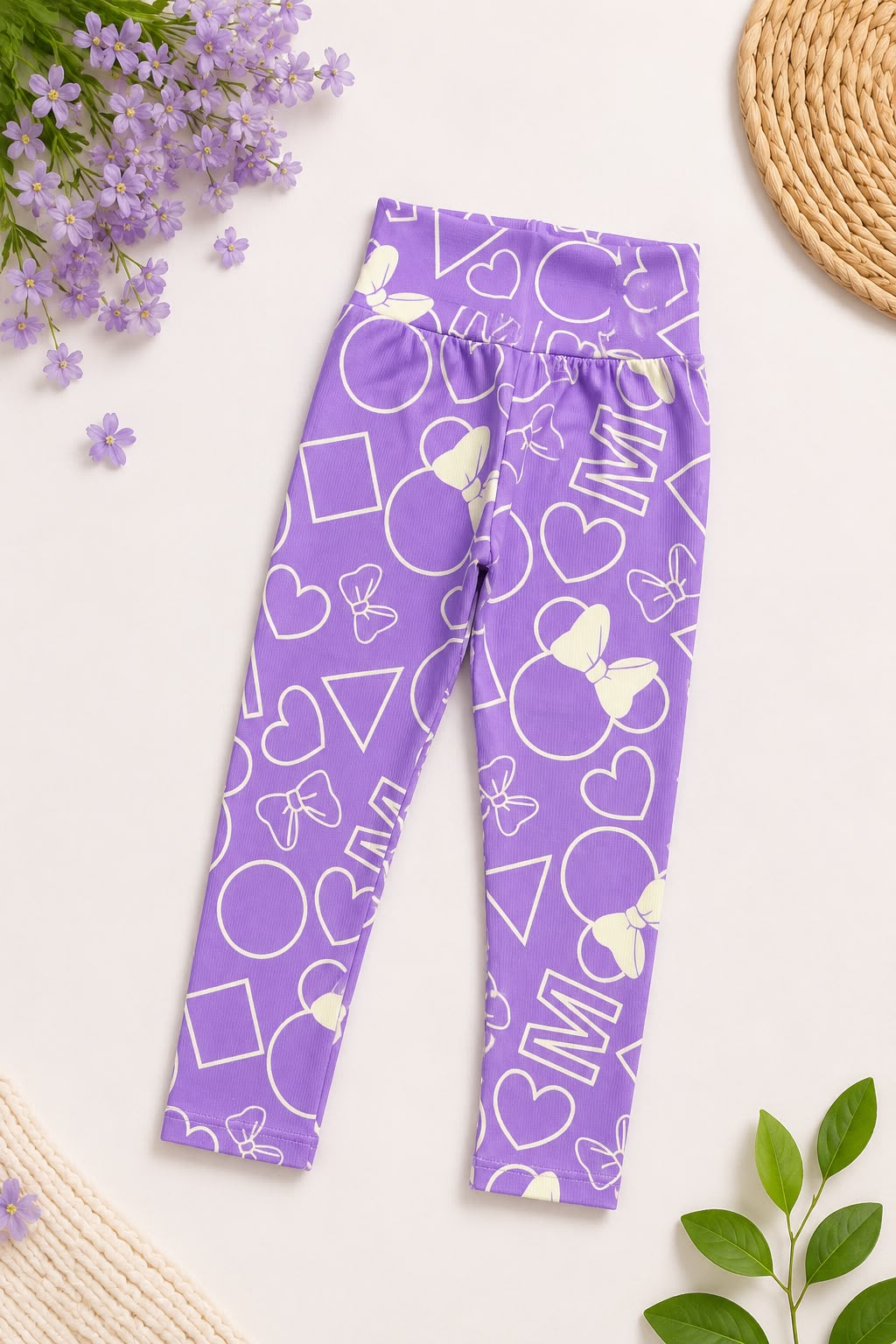 Girls Leggings - Ribbed lavender