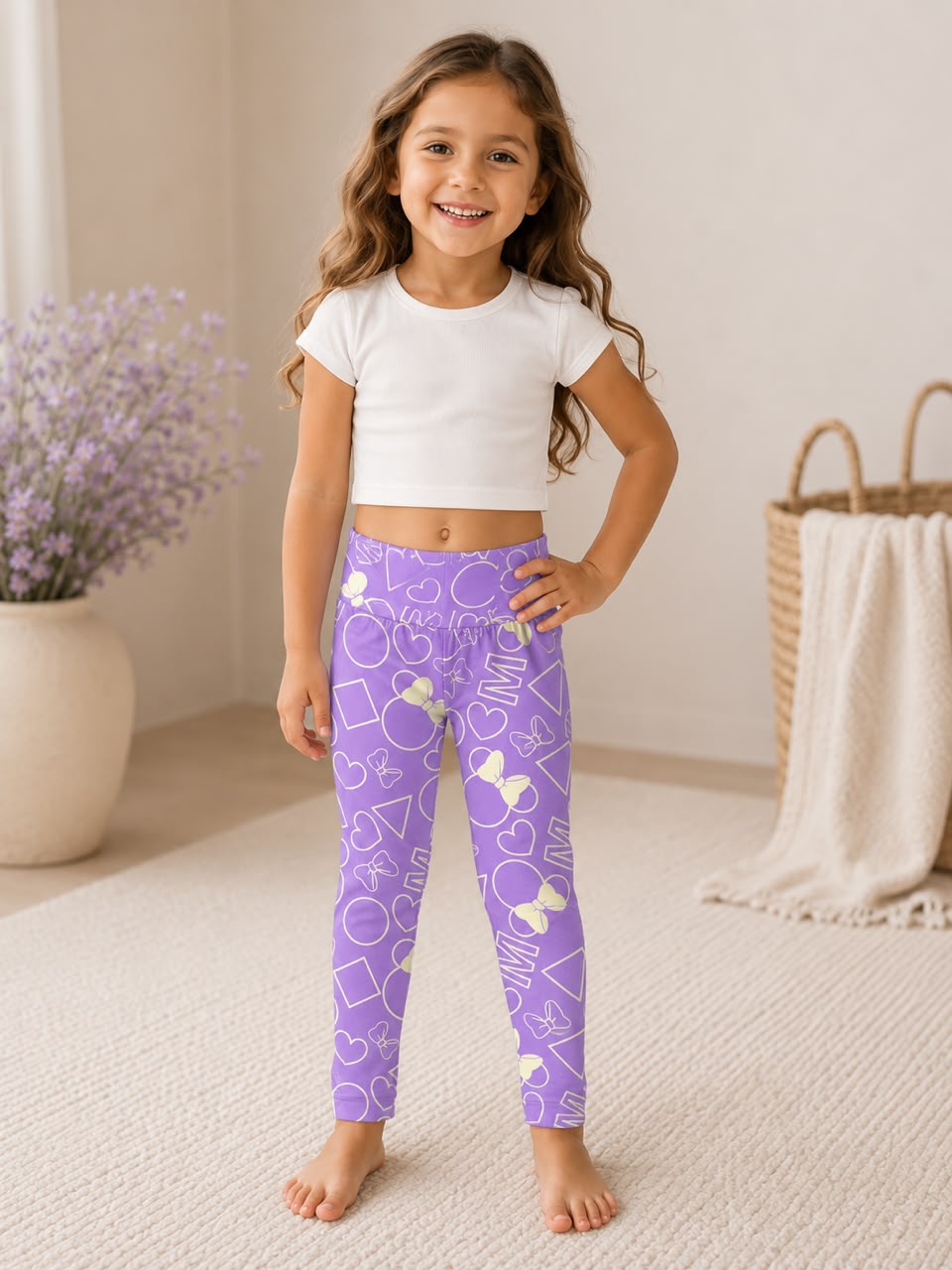 Girls Leggings - Ribbed lavender