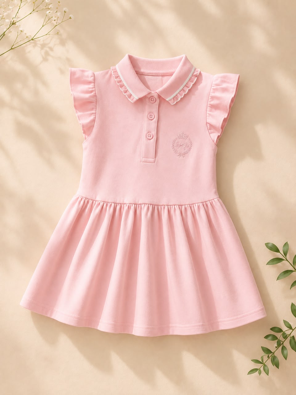 Girls Royal Cotton Blush Dress