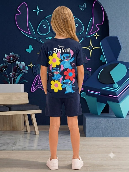 Girls Cotton Shorts Set “Stitch Y”