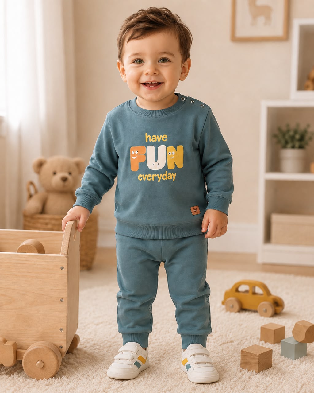 Autumn Cotton Blend Boys Set | Green