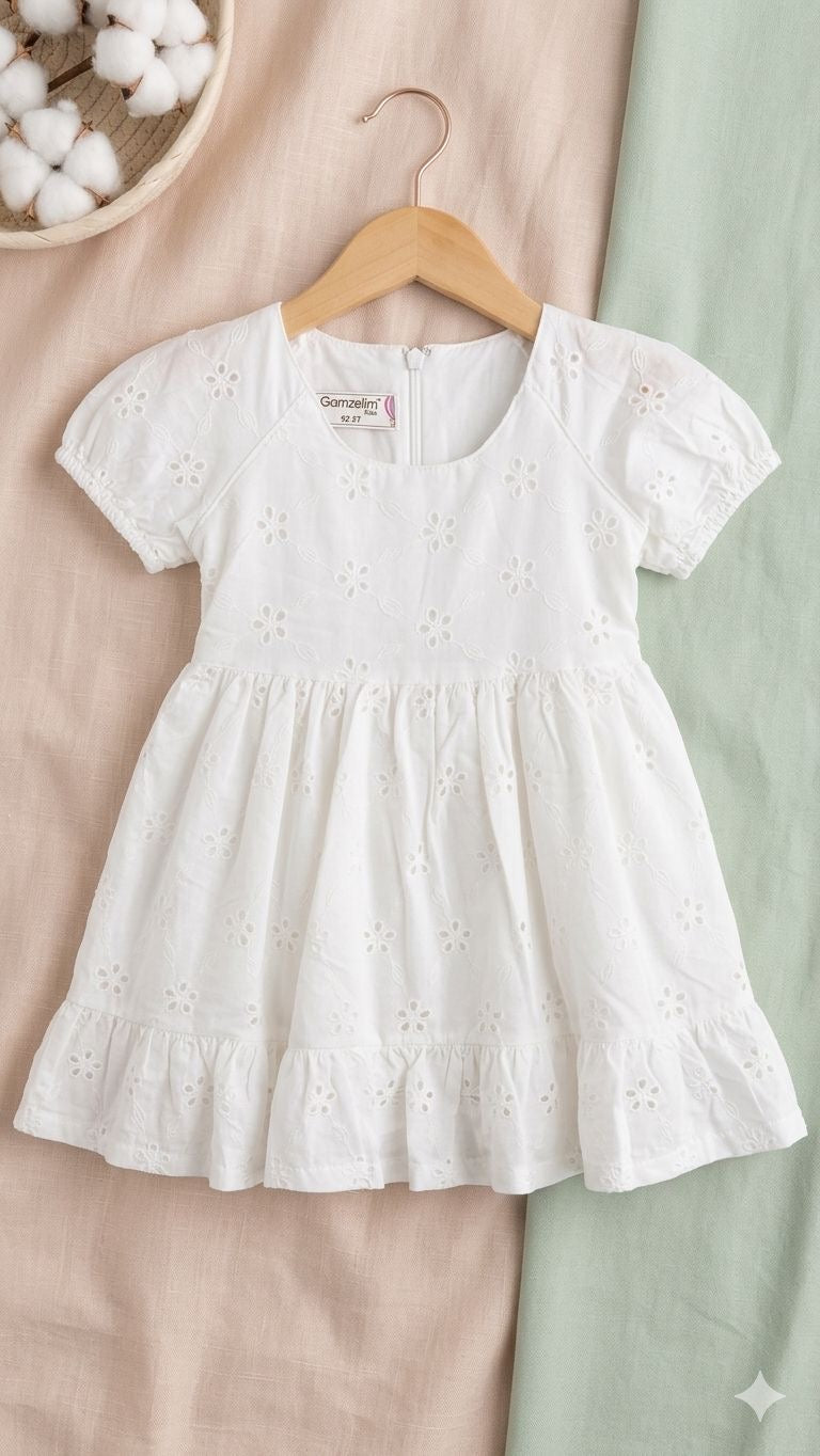 White Floral Eyelet Dress