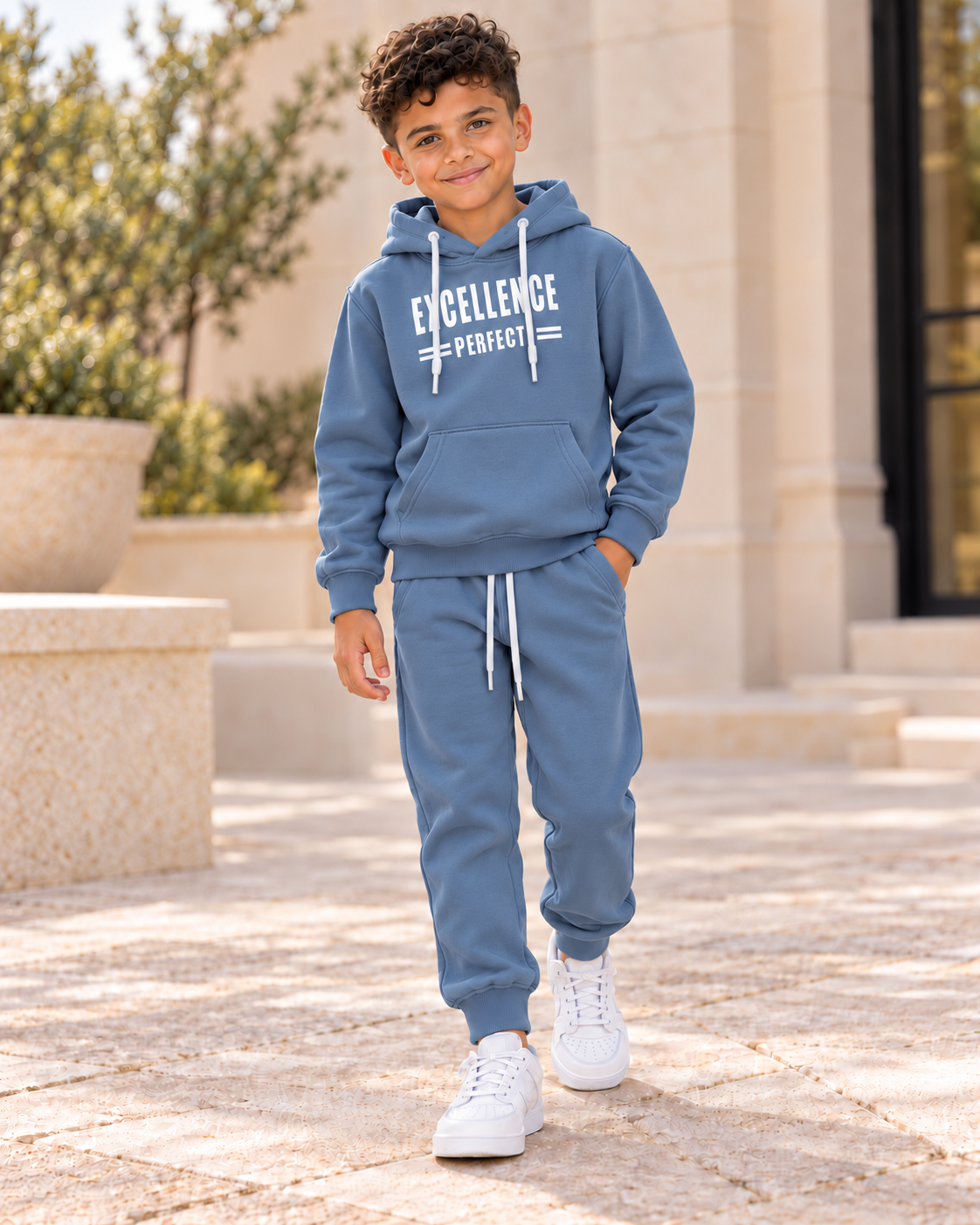 “The Excellence” Boys Blue Fleece Set