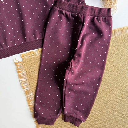 Girls “Paris” Polka Set - Raspberry