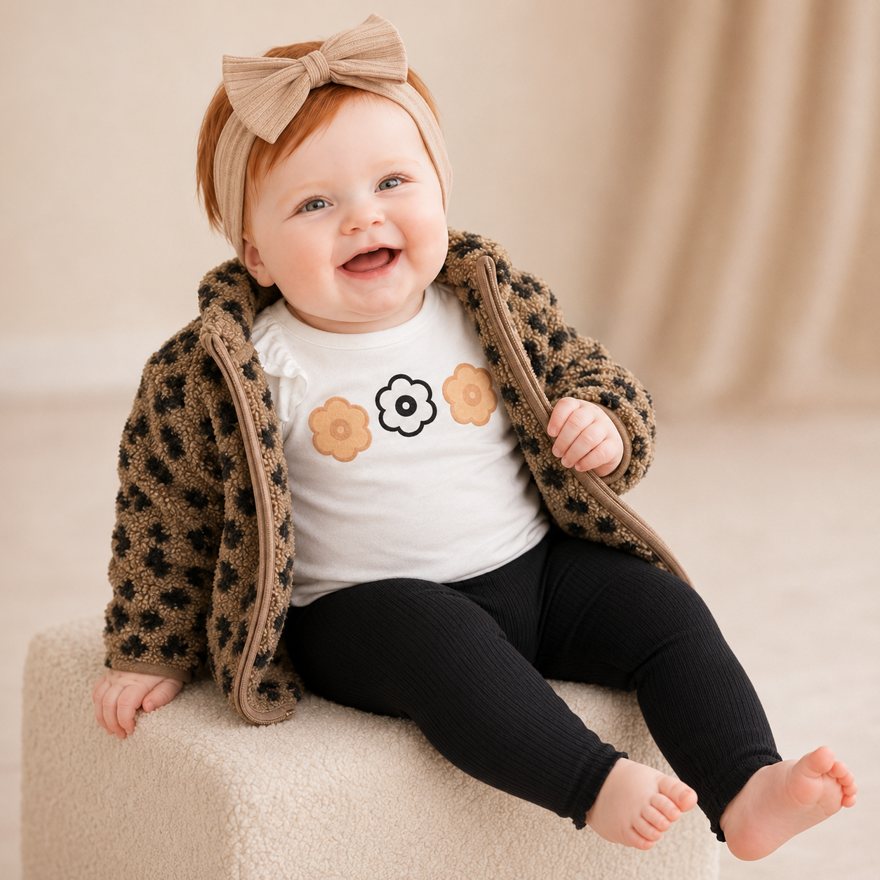 Baby 3-Piece Outfit Set | Leopard Sherpa |Girls