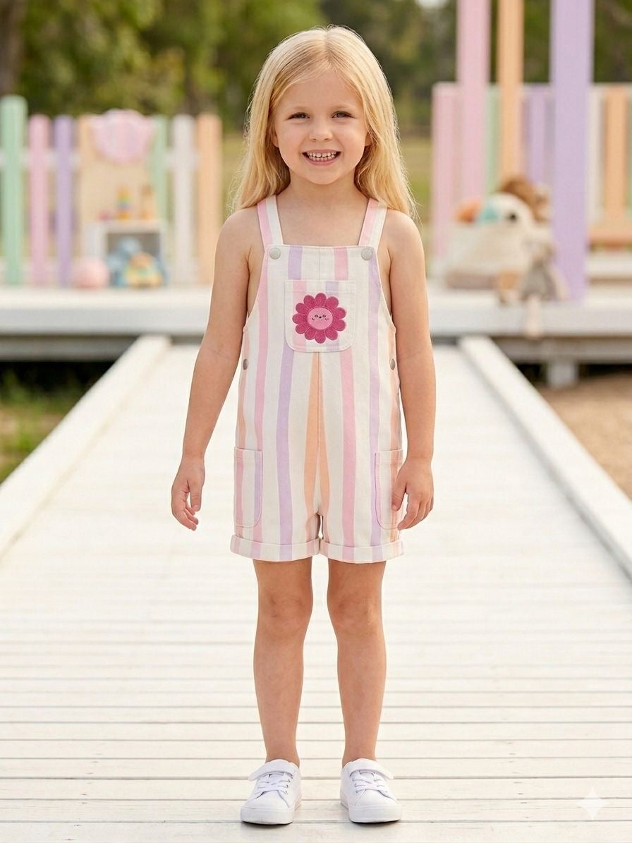 Rainbow Stripe Overalls | Pastel Dungarees