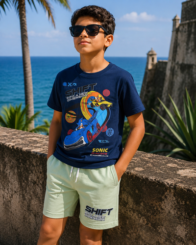 Boys Cotton Sonic Print Set