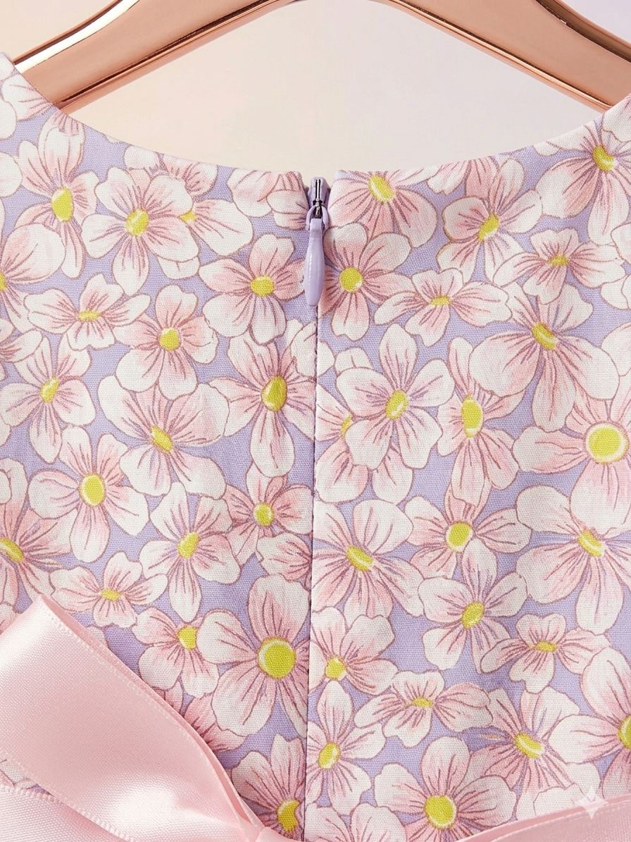 Purple Pink Flower Dress