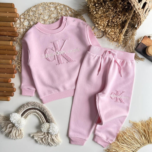 Girls “CK” Print Set - Pink