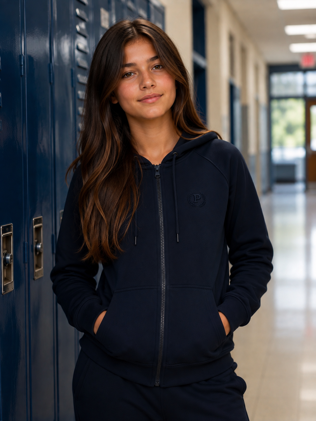 Dark Navy Full Zip Hoodie (Girls| Boys)