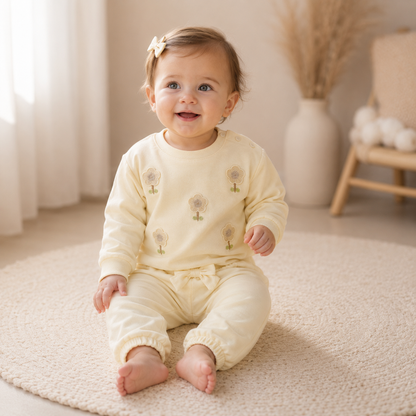 Baby floral Vanille’ Set - Cotton Autumn | Girls