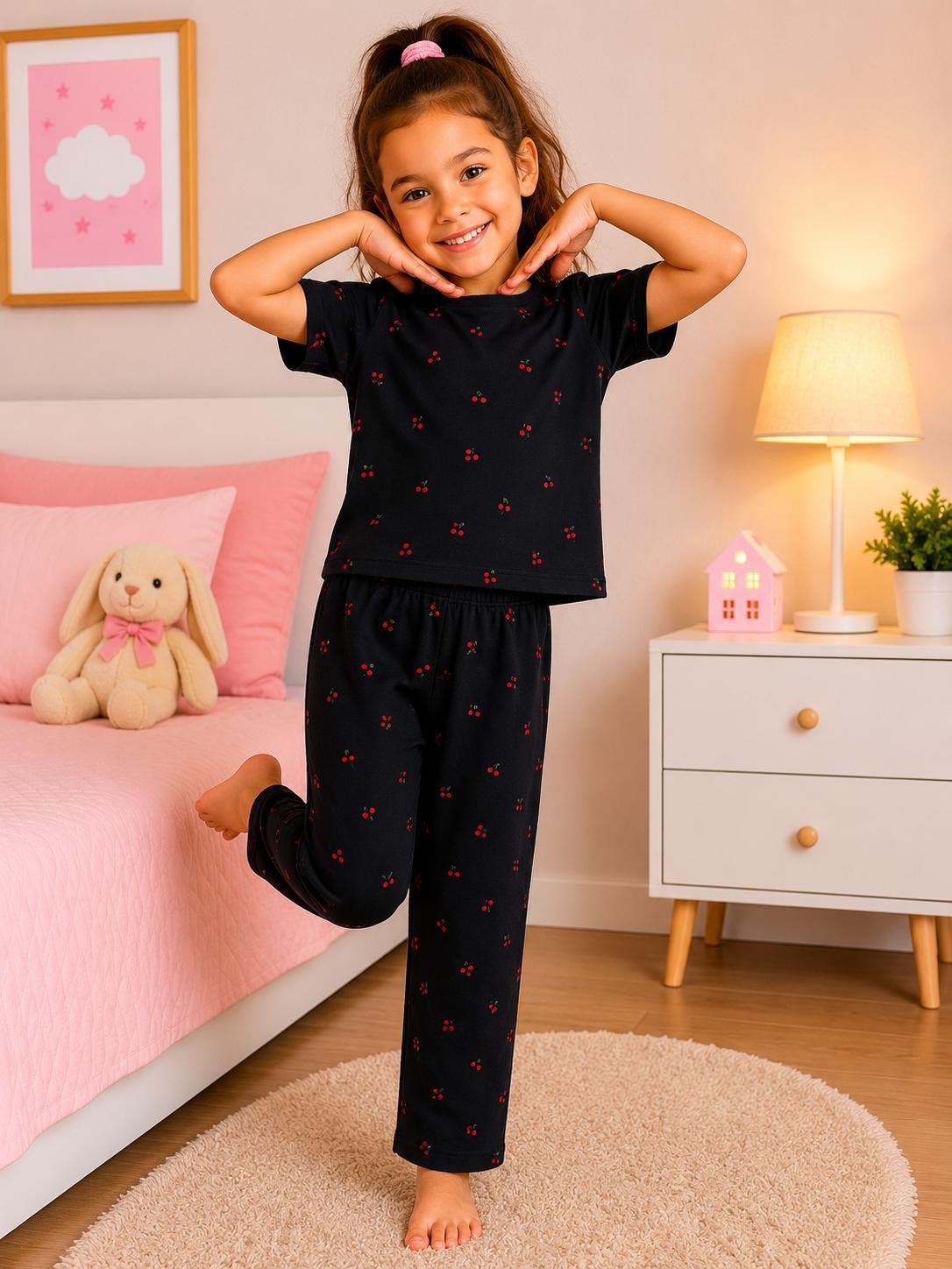 Girls Cherry 🍒 Pajamas |4Y - 8Y|