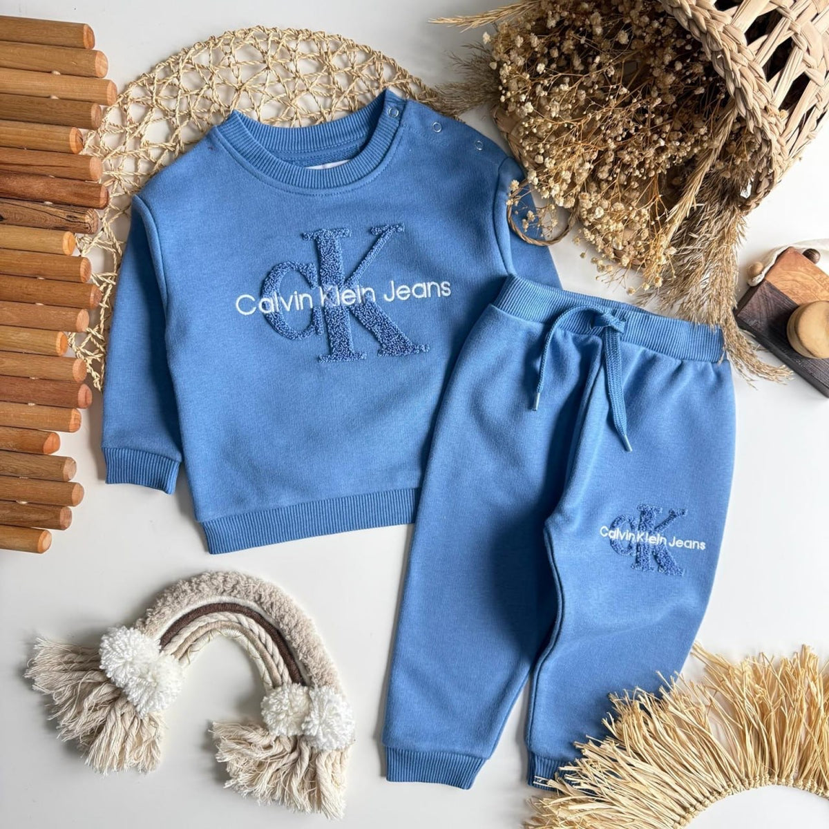 Unisex “CK” Print Set - Blue | Boys
