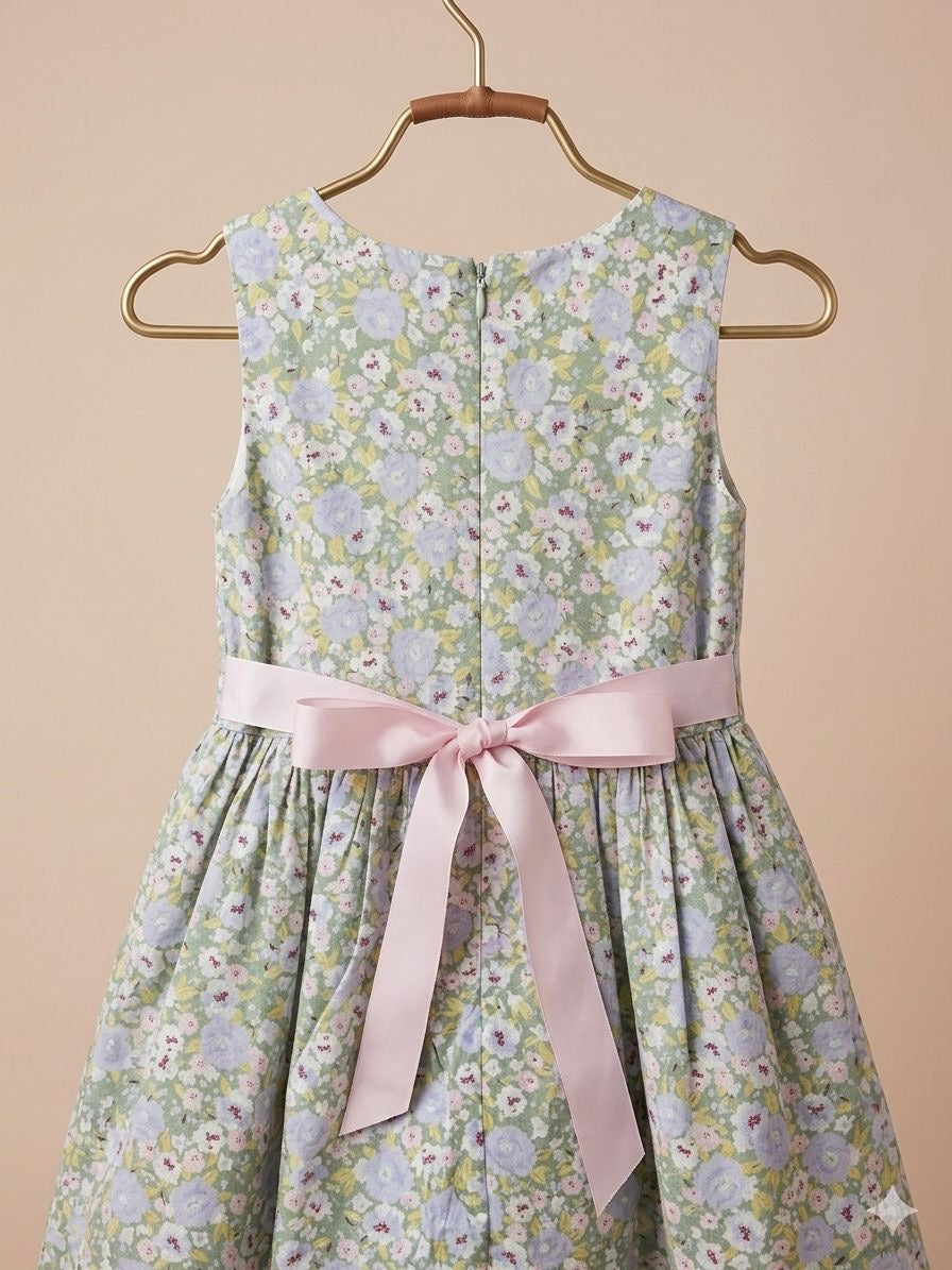 Girls Floral Bow Dress l 2-7Y