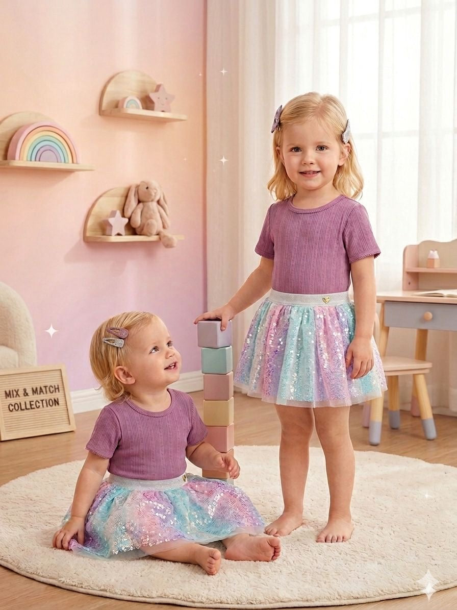 Ombre Sequin Tulle Skirt
