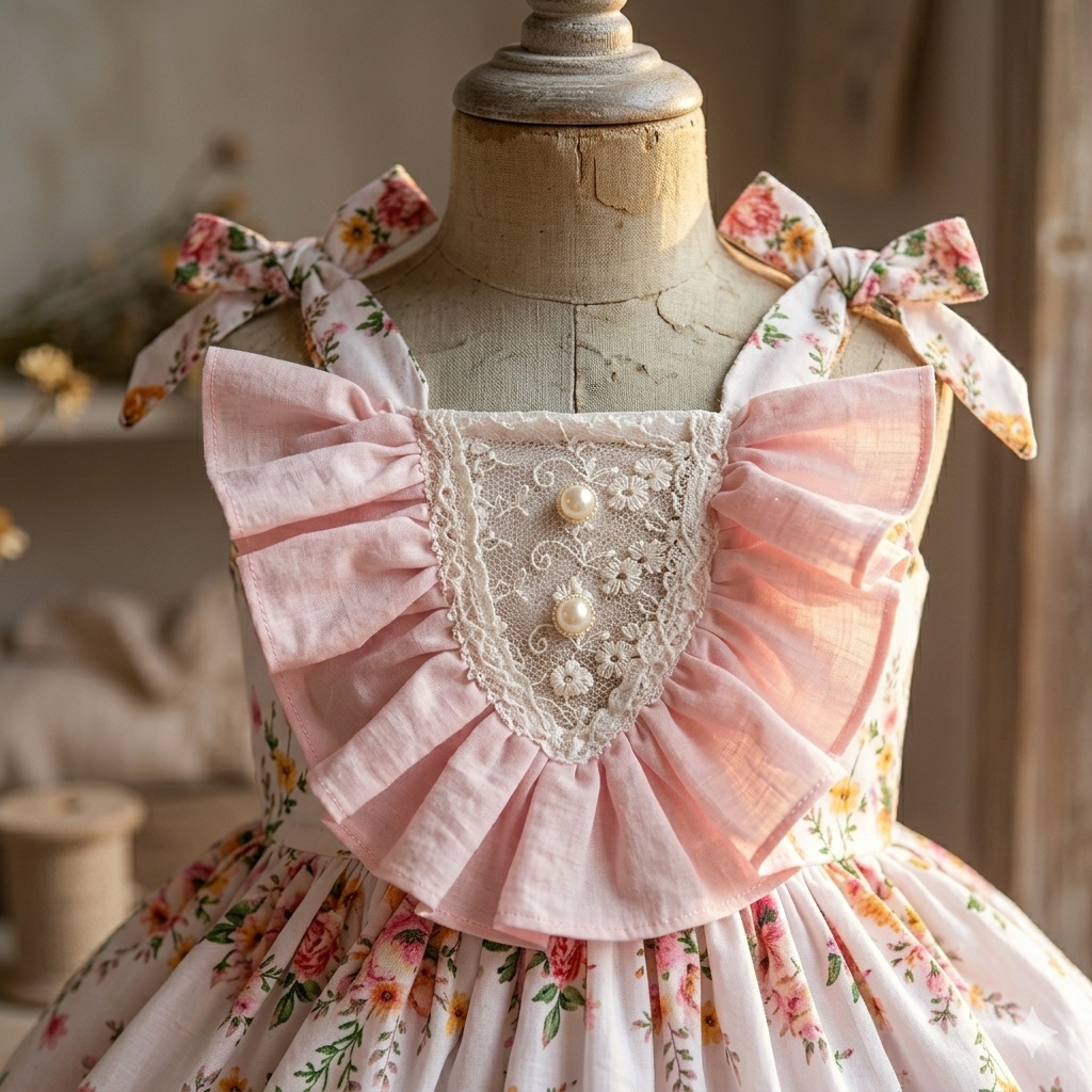 Vintage Floral Pink Dress