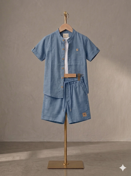 Boys Blue Collar Set - 2 Pieces