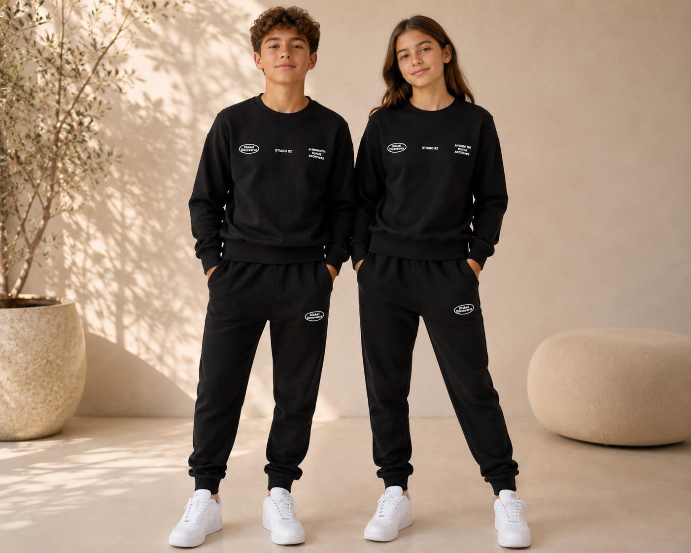 Black Loungewear Tracksuit Set | Unisex