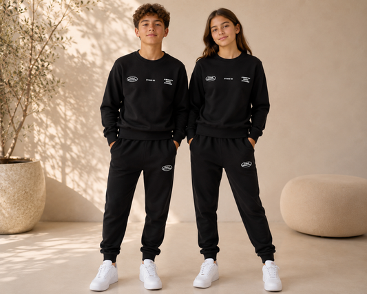 Black Loungewear Tracksuit Set | Unisex