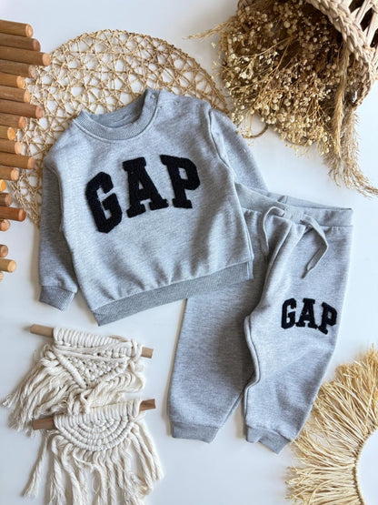 Unisex “Gap” Print Set - Grey | Boys