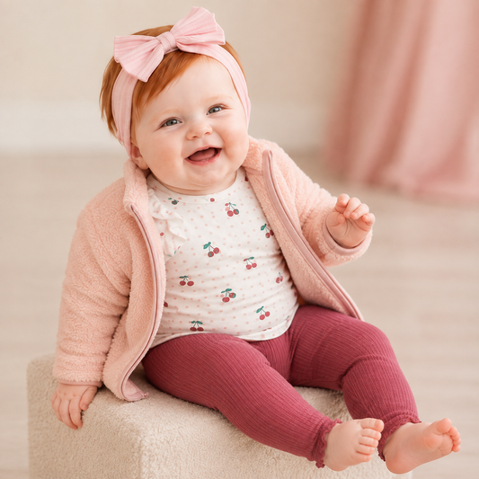 Baby 3-Piece Outfit Set | Pink Sherpa |Girls