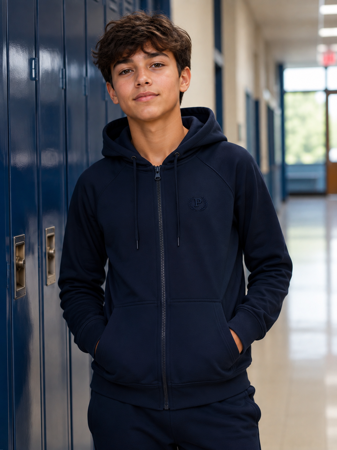 Dark Navy Full Zip Hoodie (Girls| Boys)