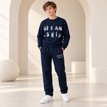 “Urban” Cotton Boys Tracksuit - Deep Navy