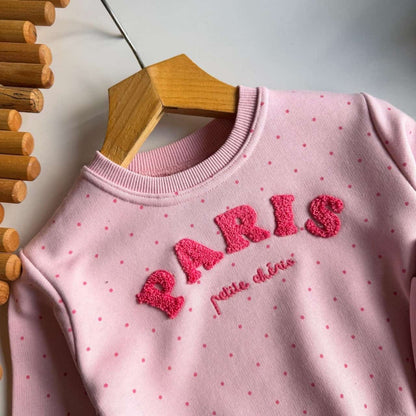 Girls “Paris” Polka Set - Pink