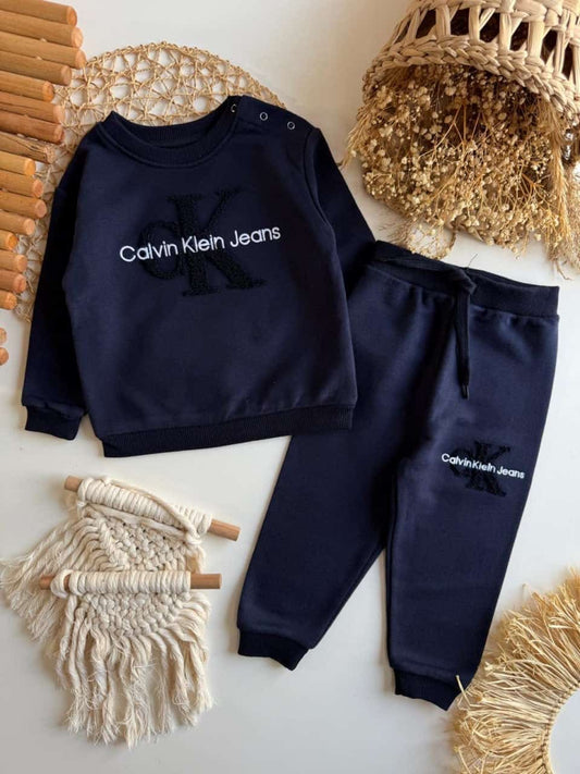 Unisex “CK” Print Set - Deep Navy | Boys