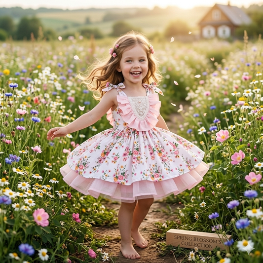 Vintage Floral Pink Dress