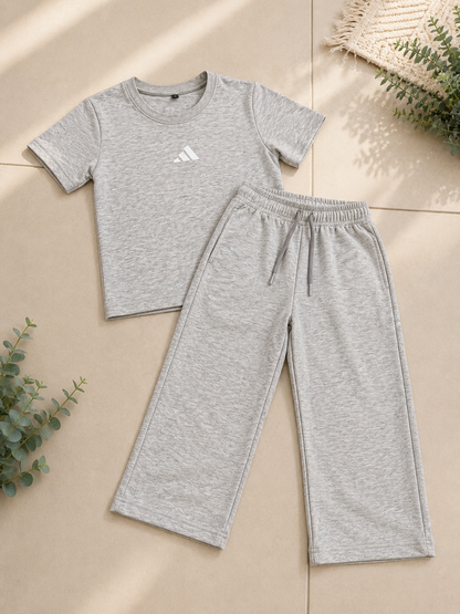 Girls Tracksuit Set - Grey