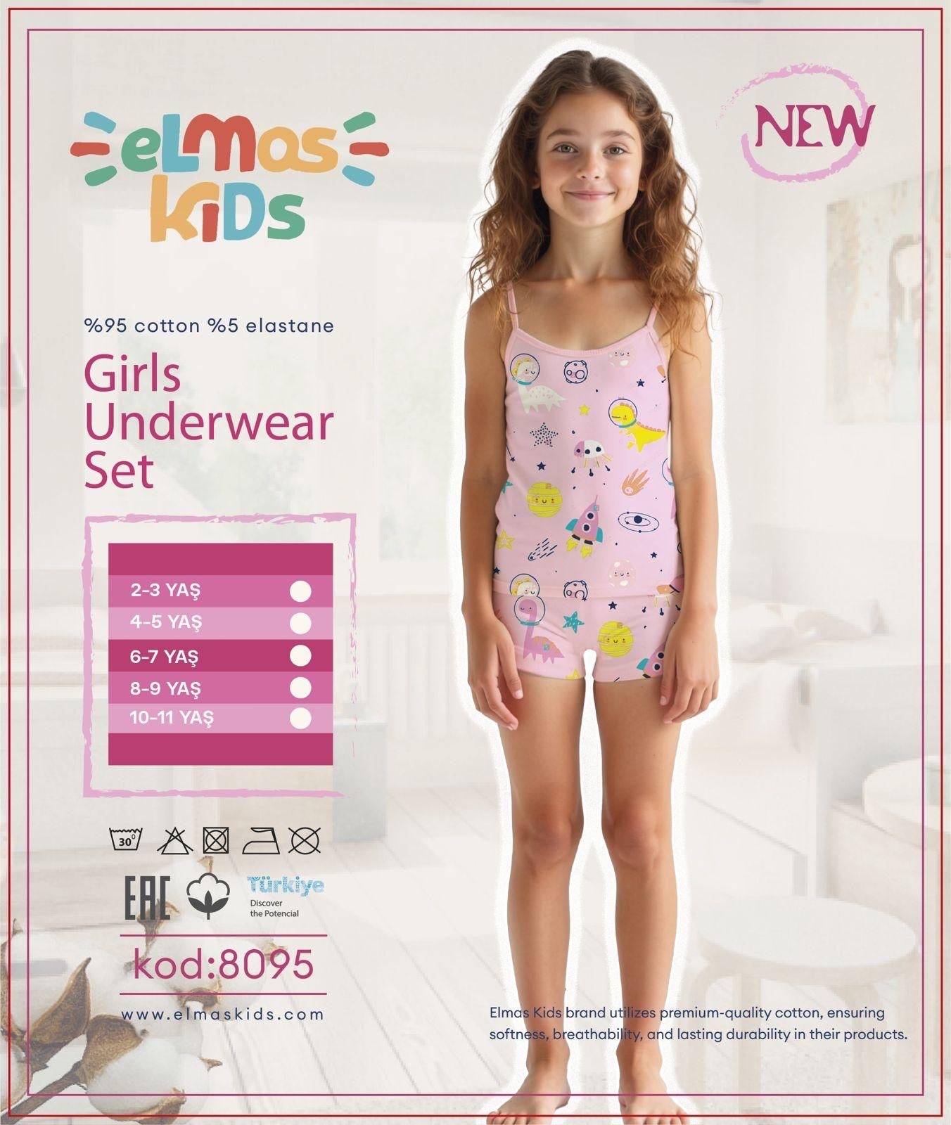 Girls Cotton Underwear Set - Pink