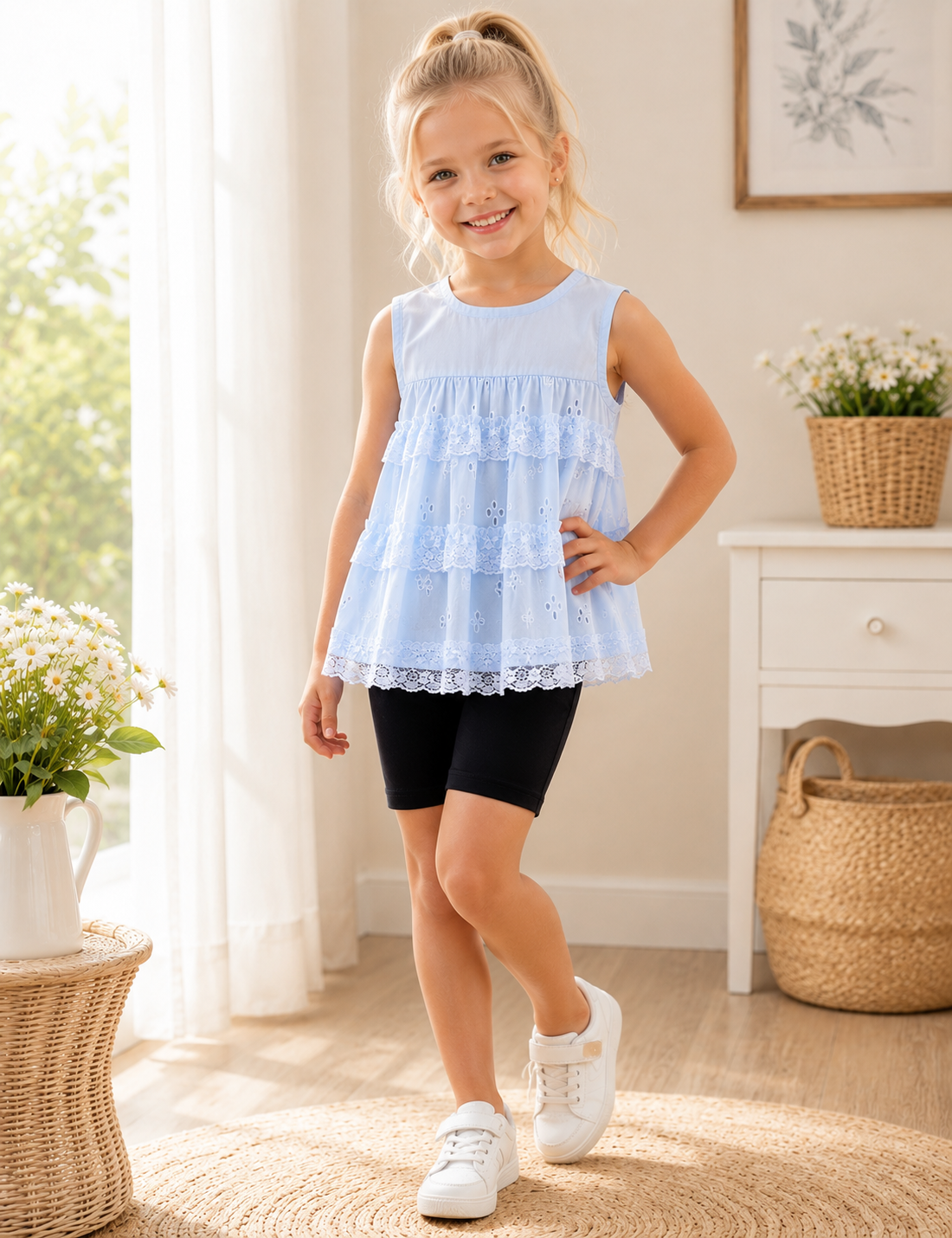 Girls Ruffle Set - Blue