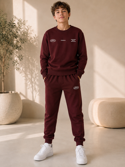 Maroon Loungewear Tracksuit Set | Unisex