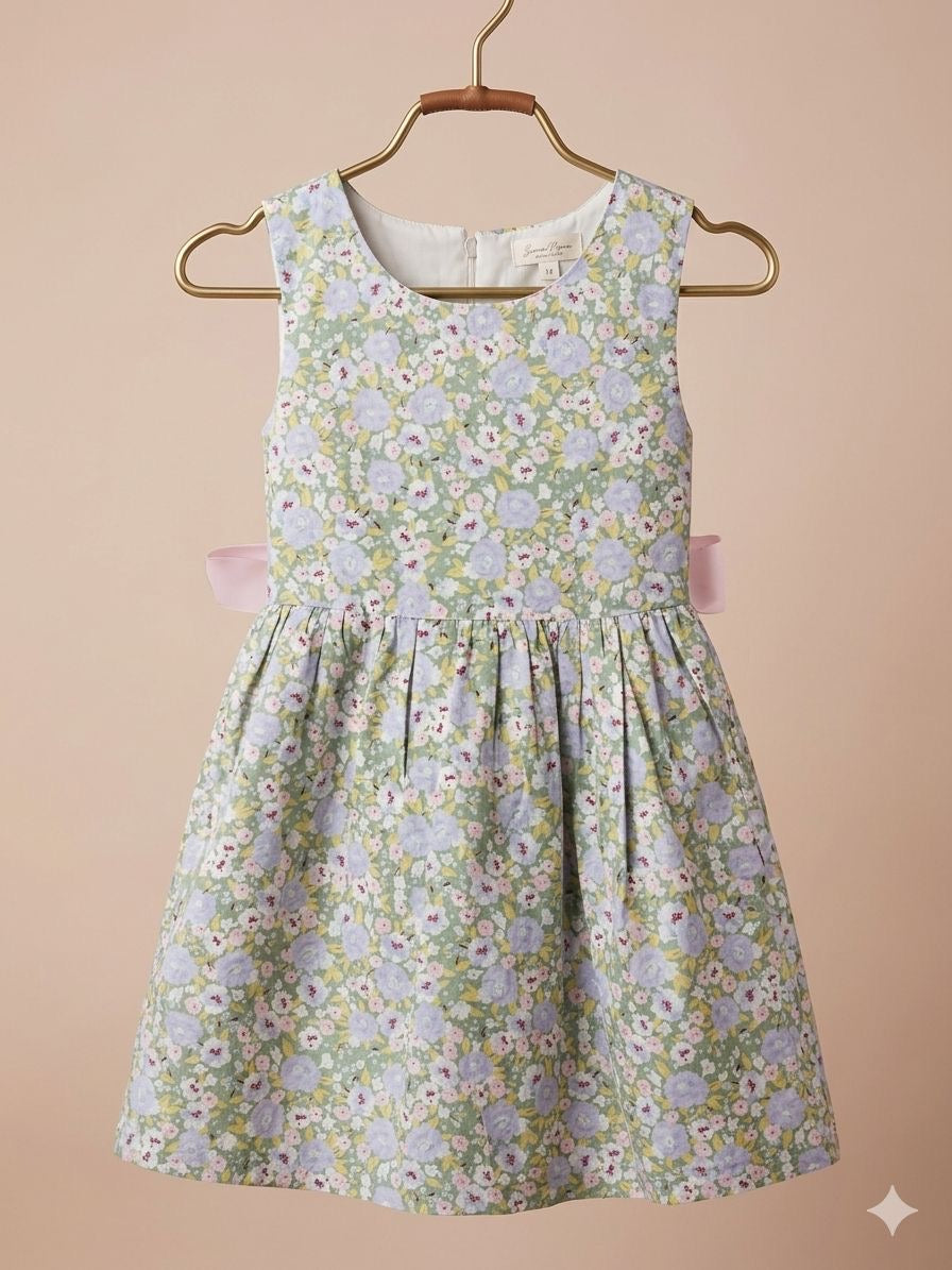 Girls Floral Bow Dress l 2-7Y
