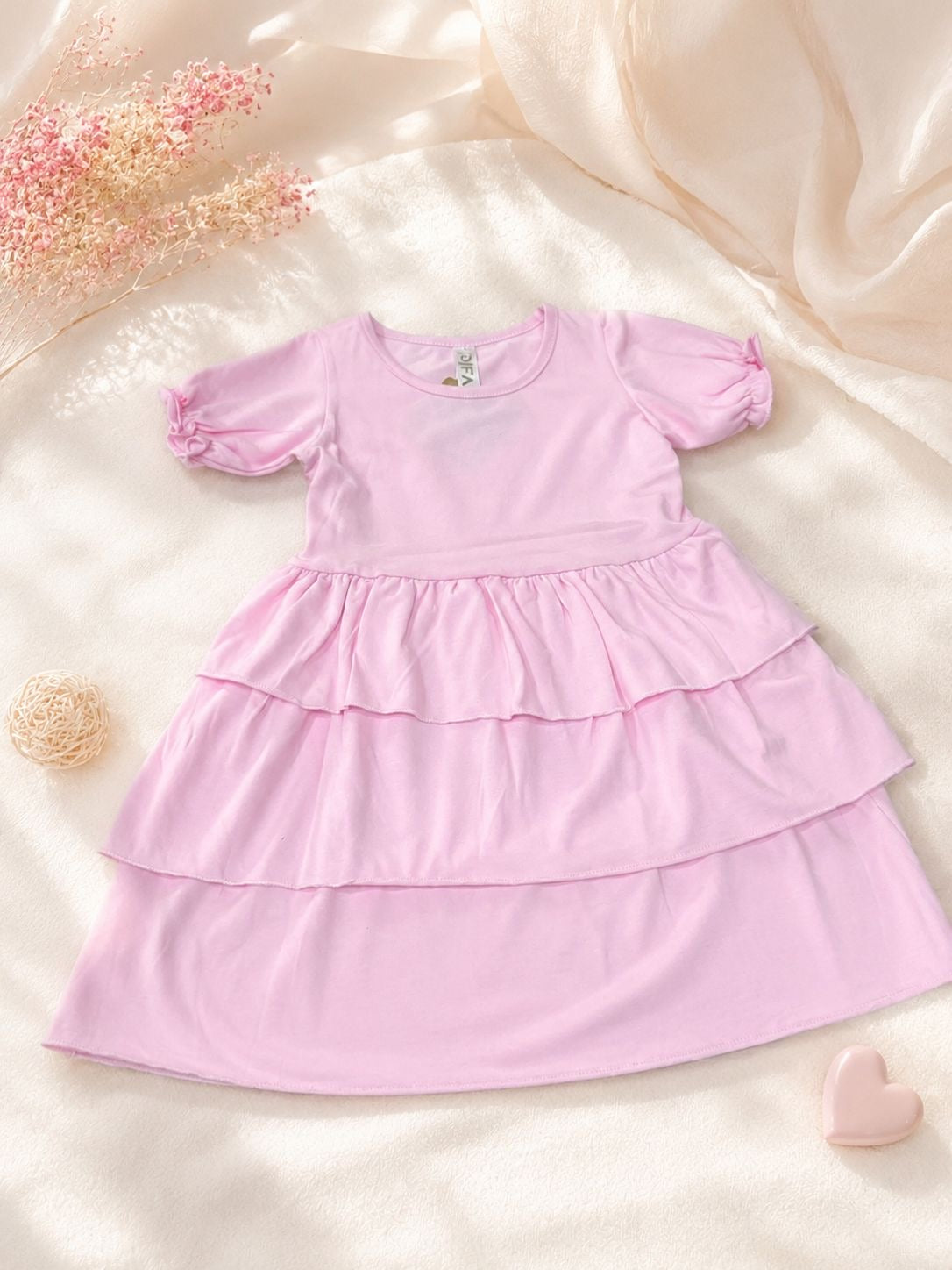 Tiered Ruffle Dress - Pink |6-9Y|